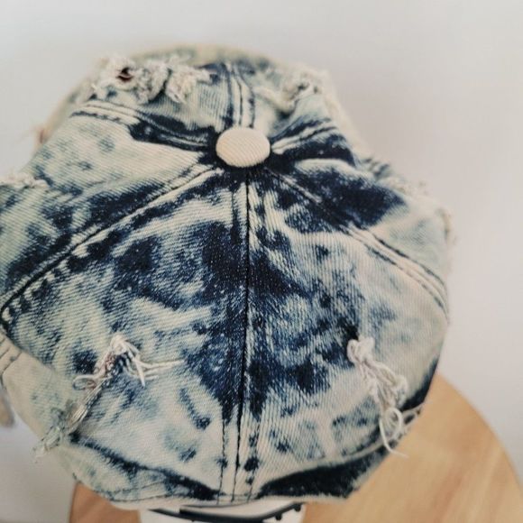 ROST denim hat snap back with distress by design adjustable size - Picture 5 of 14